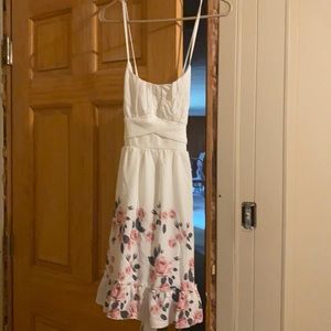 White floral maxi dress never worn.